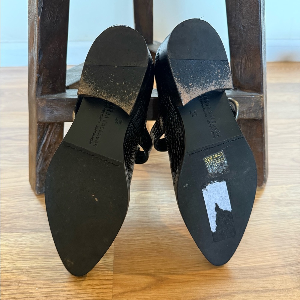 Freda Salvador Black Croco Mary Jane Loafers - 5.5 - Picture 4 of 5